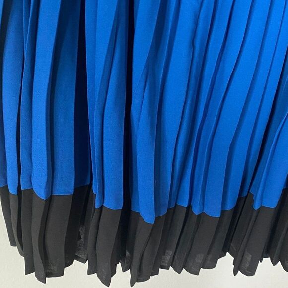 Vintage Laura Petites 80's-90's Pleated Skirt, Blue and Black, Size 16 - Picture 5 of 7